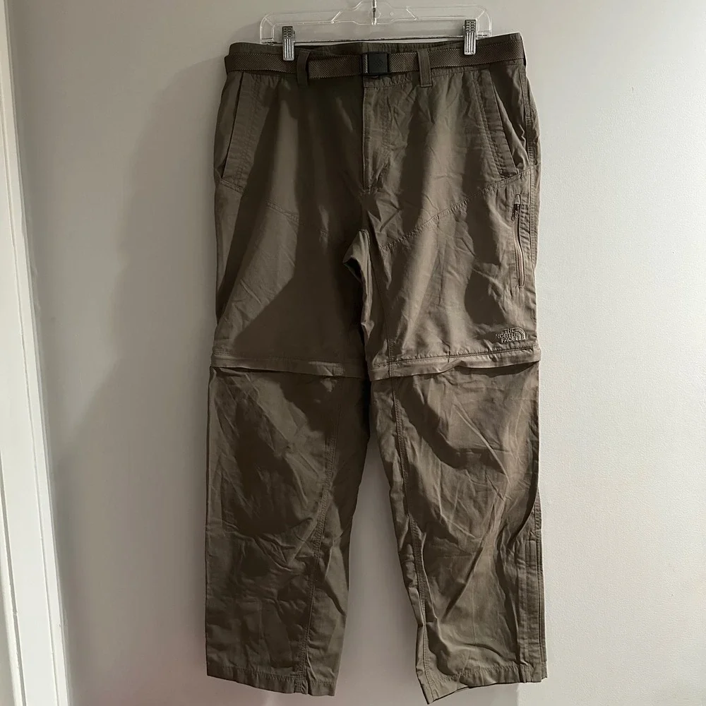 The North Face Mens Convertible Zip Off Pants‎ Khaki Size 36